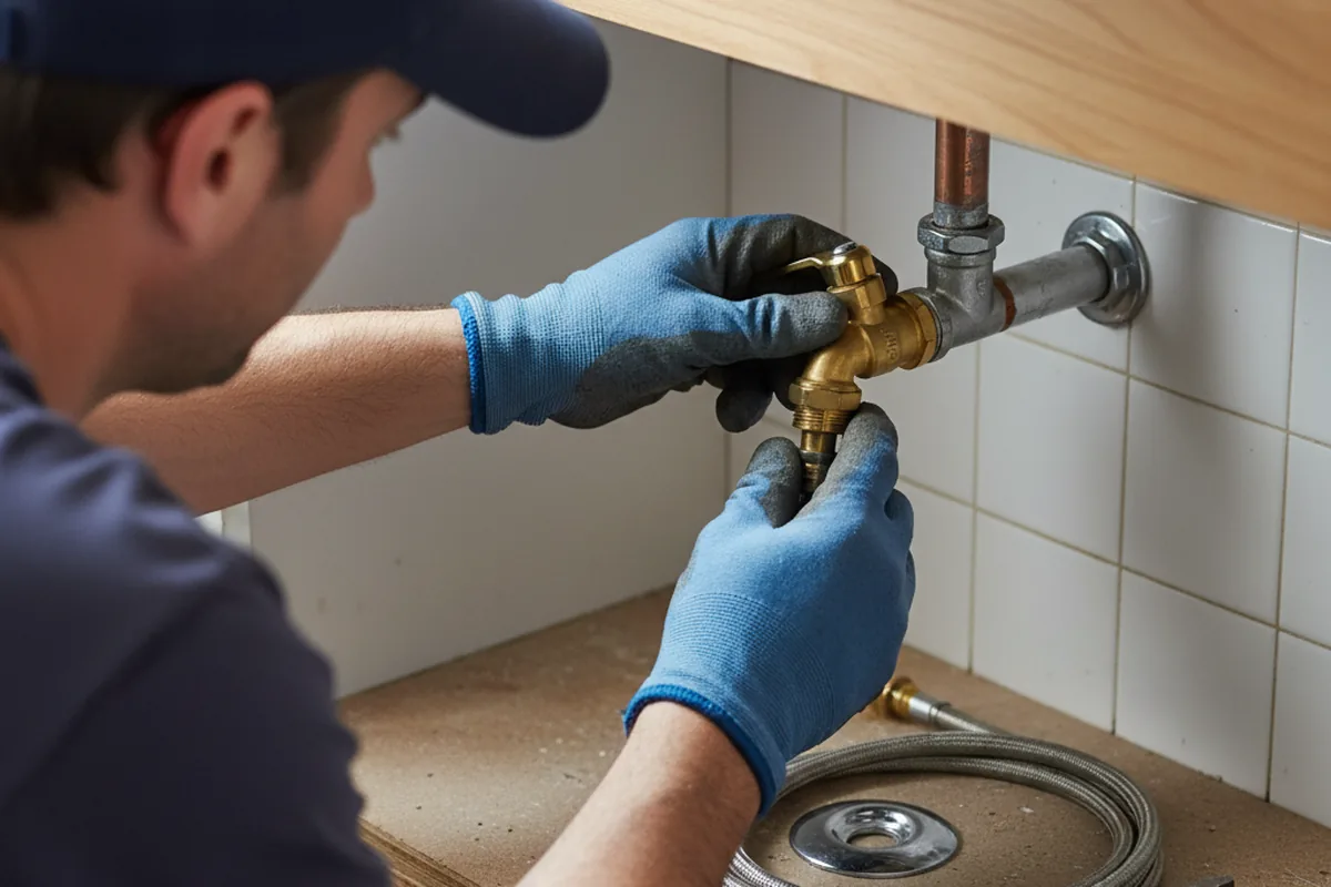Shutoff valve and fitting work during Burst Pipe Repair in Laveen